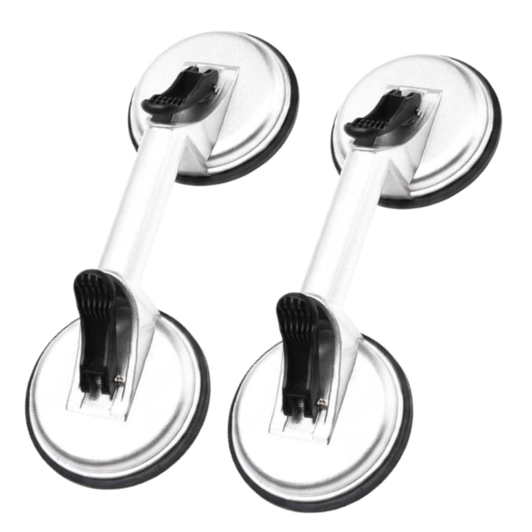 Harden 2-Pack Heavy Duty Suction Cups, Twin Head Glass Suction Cup Lifter with Aluminum Body, Natural Rubber Pads, Ergonomic Handles for Professional Glass, Mirror & Smooth Surface Handling