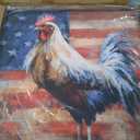 Rustic Rooster Wall Art, Farm Cock Chicken Picture for Kitchen Room,20x20