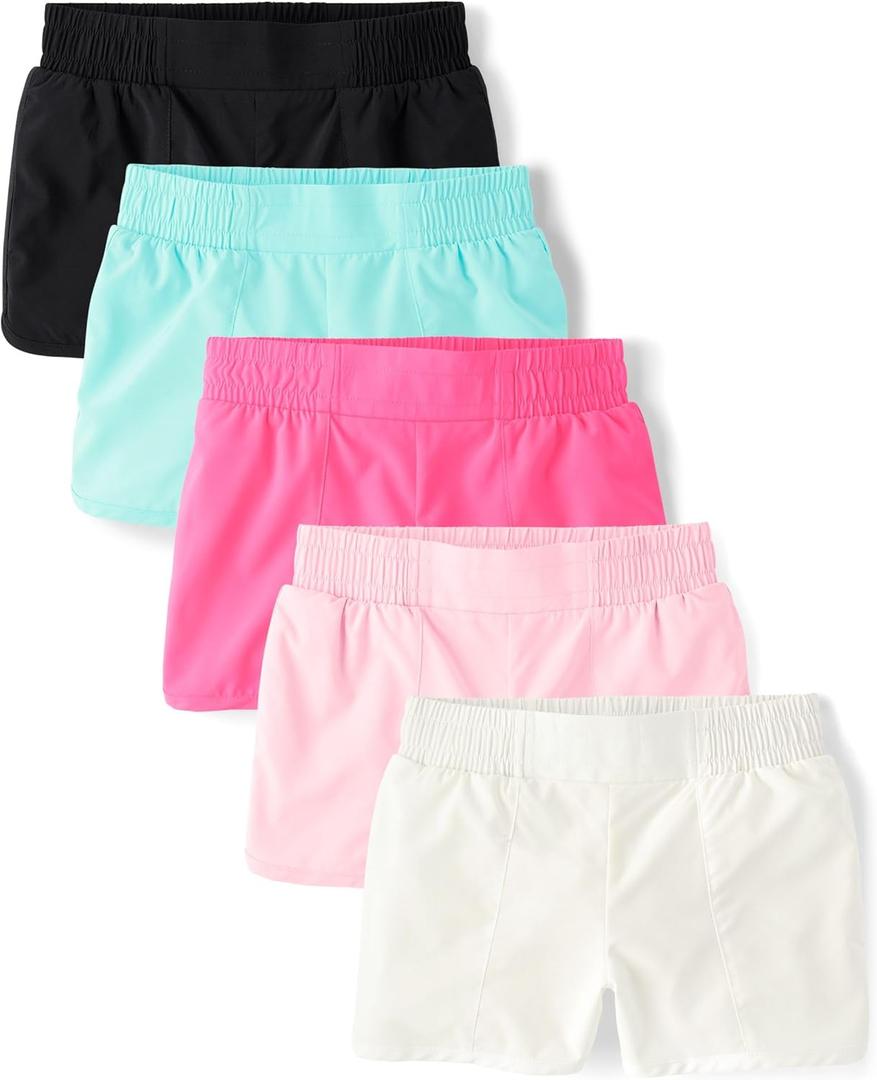 The Children's Place Girls' Athletic Pull on Shorts (XX-Large, Multicolor 5-pack)