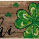 Artoid Mode Wood Hi Shamrock St. Patrick's Day Doormat, Home Decor Low-Profile Switch Rug Door Mat Floor Mat for Indoor Outdoor 17x29 Inch