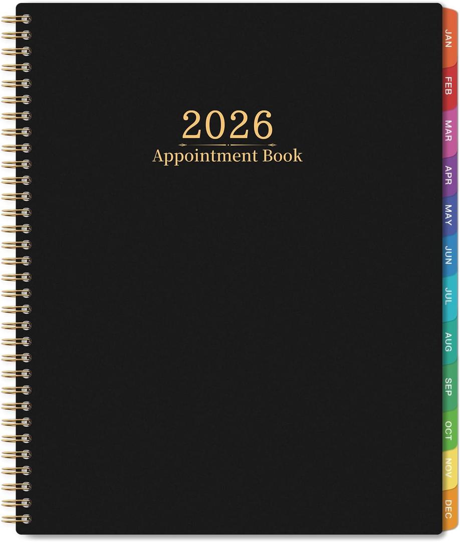 2026 Appointment Book - Daily Planner 2026 from Jan. 202 - Dec. 2026, 30-Minute Interval, Weekly Appointment Planners with Colorful Tabs, 8.5" x 11"