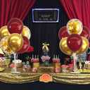 TONIFUL 4 Set Burgundy Red Gold Balloon Centerpieces for Table,Balloon Stand Kit for Graduation Decorations 2026,Christmas,2026 New Year's Eve,Anniversary,Casino,Thanksgiving,Birthday Decorations