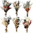 Fabbay 6 Pcs Mini Dried Flower Bouquets Boho Wedding Dried Flowers for Bridesmaid Proposal Mini Handmade Flowers Decor for Vase Crafts DIY Photo Decorations for Centerpieces Gift