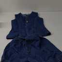 Womens Denim 2 Piece Set Sleeveless Button Down Vest Tops Short Pants Suit Sets (Small, Blue)