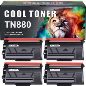 TN880 TN-880 TN 880 Toner Cartridge Compatible for Brother TN880 Super High Yield Black Toner Cartridge for HL-L6200DW MFC-L6700DW MFC-L6800DW HL-L6200DWT HL-L6300DW MFC-L6900DW Printer 4 Pack