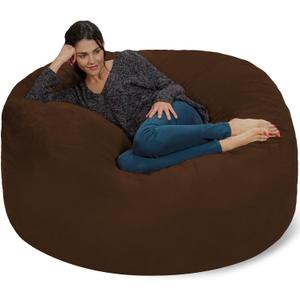 Chill Sack Bean Bag Chair - 5' Giant Memory Foam Lounge Chair with Soft Microfiber Cover  Cozy Furniture for Living Room, Dorm, & Kids' Rooms  Comfortable 5 Ft, Microsuede Lounge Sofa, Chocolate
