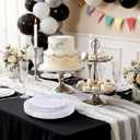 Tinybee 60PCS White Plastic Plates - Heavy Duty White Disposable Plates, Elegant Plastic Plates for Bridal Shower, Wedding and Party Including 30 Dinner Plates 10 '' & 30 Dessert Plates 7.5 ''