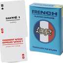 Lingo French Playing Cards in Wayfarer Tin Box | Travel Flashcards | Learn French Vocabulary in A Fun & Easy Way | 52 Essential Translations