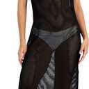 Miken Women's Low-Back Midi Dress Swim Cover-Up (XS, Black)