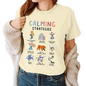 Calming Strategies T-Shirt for Women - Autism Awareness Shirt for Sped Teachers - Special Education Teacher Shirts On Christmas, Birthday - Mental Health Teacher Shirt (Ivory-2XL)
