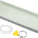 PATIKIL Air Conditioner Drip Tray, 28 x 9.4 Inch (71 x 24 cm) Galvanized Metal Portable Universal Air Conditioner Drain Pan with Drain Hole & Hose for Indoor Outdoor Split AC Unit