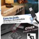 2 x Magtame USB A to USB C Cable 3.3FT, Braided StayCable Built-in Magnetic Holder for Nightstand, Desk&Car, USB Type C Data Cord with 2 Adhesive Metal Plates for iPhone 17,16