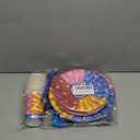 Dog Paw Birthday Party Supplies, 97 PCS Colorful Dog Bones Paw Party Decorations Favors, Includes Dog Bones Tablecloth, Disposable Paper Plates, Forks, Napkins and Paper Cups, Serves 16 Guests