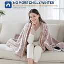 SEALY Electric Blanket Heated Throw 50"x60" Soft Double Sherpa Super Cozy with 6 Fast Heating Levels & 2-10 Hours Auto-Off, Over-Heat Protection, Machine Washable, Rust Red, Throw Size 50" x 60"