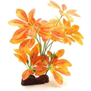 JGbaby Artificial Aquarium Plants,Fish Tank Decorations Betta Leaf Hammock Driftwood 10in Realistic Silk & Plastic Plants, Hideout Decor for Betta. Goldfish,Reptiles,Small Tanks (YellowType-B)