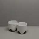 5 inch Orchid Pots with Holes for Repotting with Excellent Airflow, Set of 2, Double Layer Plastic Imitate Ceramic Orchid Planter, Clear Orchid Pot Match Decorative Orchid Container