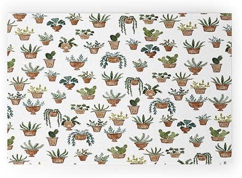 Deny Designs Welcome Mat, 24" x 36", Dash and Ash Happy Potted Plants