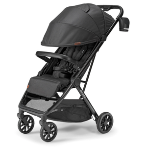 Bombi Bbee V2 Lightweight Baby Stroller - Premium Vegan Leather, One-Hand Fold, Infinite Recline, Aircraft-Grade Aluminum Frame, XXL Canopy, and Ample Storage Umbrella Stroller 