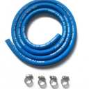 Fuel Line Hose 4AN 1/4" High Pressure Hose 2.8Mpa 400PSI 6mm 5FT for Fuel Systems Engines Tube Hose Blue (Attached Hose Clamp)