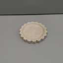 5.5 Inch Small Travertine Scallop Edge Stone Tray Decorative Marble Jewelry Dish Tray Gift(Round)