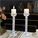 Wocred Candle Holders Set of 2.Stunning Shabbat Candle Holders.8.6" Tall Crystal Candlestick Holders for Dinning Room, Mantelpiece.