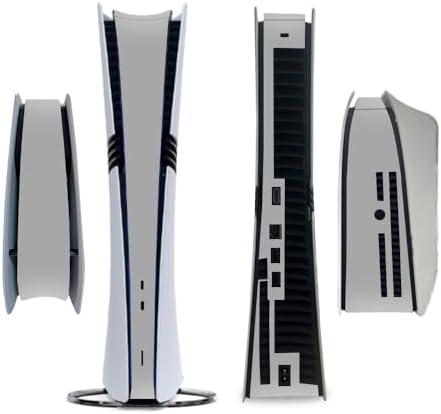 Full Side Sticker for PS5 PRO Disc Console Centre Skin Console Decal Vinyl Pure Color (Gray)