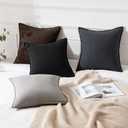 MIULEE Decorative Linen Pillow Covers 20x20 Inch Light Gray Boho Farmhouse Neutral Couch Throw Pillows for Bed Pack of 2 Accent Modern Pillowcase Sofa Livingroom Home Decor