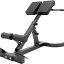 Adjustable Hyperextension Bench, Foldable Roman Chair, Back Extension Equipment, Black, Home Gym Workout, 43.1"D x 25.2"W x 40.55"H