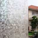 Bloss Privacy Window Film,3D Diamond Decorative Windows Cling Stained Glass Film Non Adhesive for Home Office Privacy/Decoration/Heat Control 35.4"x 78.7"