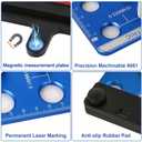Detachable Magnetic Nut and Bolt Thread Checker, 20 Bolt and Nut Sizer with Romovable Magnetic Plates Thread Gauge 10 Standard and 10 Metric, Wall-Mountable Bolt Size Finder, Screw Size Chart