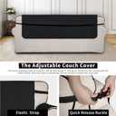 ISSUNTEX Super Anti-Slip Couch Covers for 1 Cushion Couch Sofa, Water Resistant Sofa Cover Quilted Sofa Slipcover Furniture Protectors for Dogs, Pets, Kids (Chair, Black)