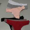 CUTE BYTE Cotton Thongs for Women Sexy Ladies Panties Breathable Stretch Hipster Cotton Underwear 6 Pack XS-XL (Black/Red/Khaki/Gray/White/Pink) Small