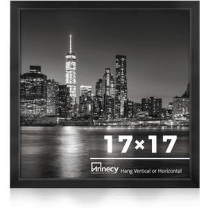 Annecy 17x17 Picture Frame Black1 Pack, 17 x 17 Picture Frame for Wall Decoration, Classic Black Minimalist Style Suitable for Decorating Houses, Offices, Hotels