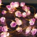 Nature Amethyst Crystal String Lights for Bedroom 10FT 40LEDs USB/Battery Operated Grape Crystal Light Pure Purple Fairy Lights Plug in for Natural Life Cute String Lights for Office