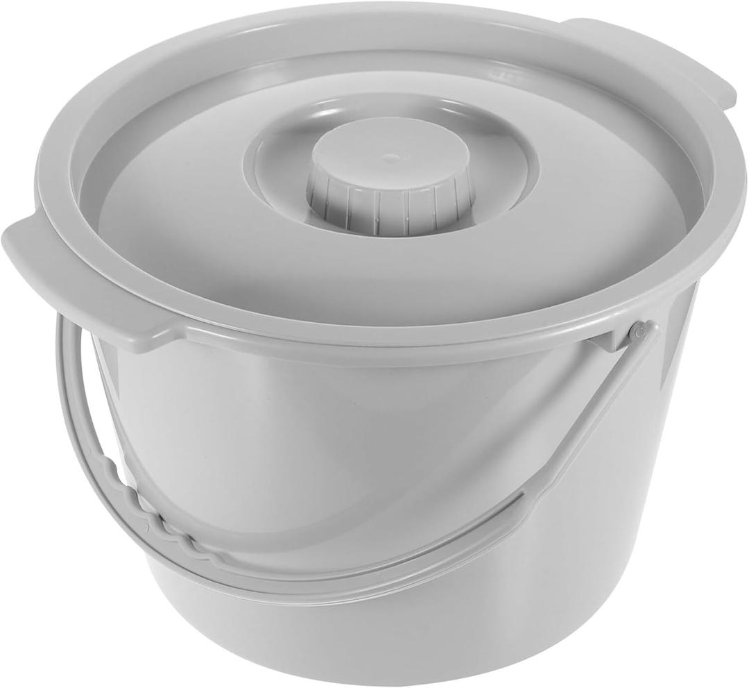 Uonlytech Unisex Chamber Pot with Lid, Spittoon Chamber Bucket Plastics Seat Bedside Urinal Toilet Night Urine Jug for Adults Kids
