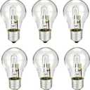 6-Pack 78796&043168787963 Halogen Light Bulbs, 43W A19 E26 Base 120V, 60W Equivalent, Replacement Bulbs for Table Lamps & Enclosed Fixtures