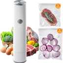 Vacuum Sealer, Handheld Compact Vacuum Sealer, Vacuum Pump for Food Fresh & Save Meal Prep Sous Vide, Portable Cordless Vacuum Machine, with 10 Reusable Vacuum Bags