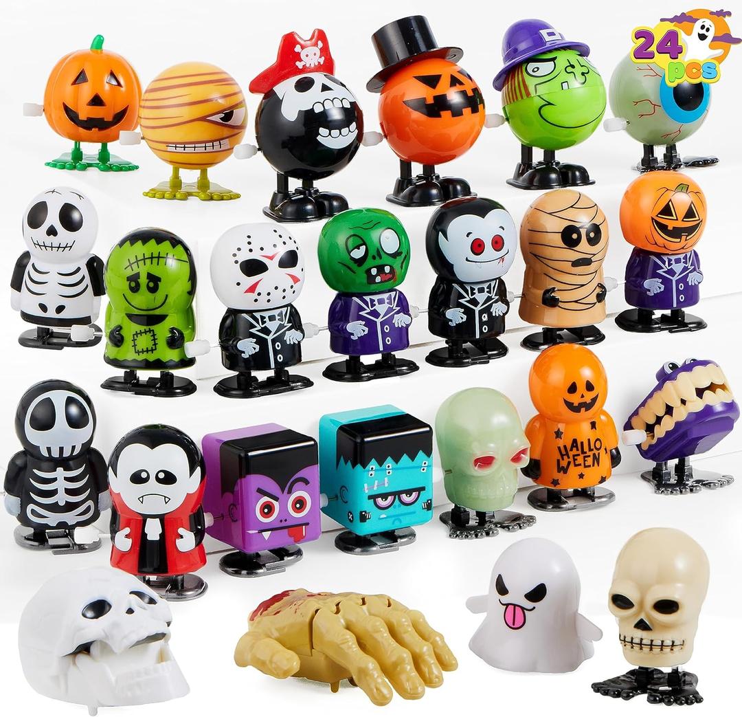 JOYIN 24 PCS Halloween Wind Up Toys for Kids Gifts, Wind Up Toys Bulk for Halloween Party Favors Goodie Bag Fillers, Student School Classroom Favors, Carnival Game Prizes