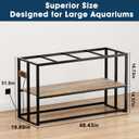 Urban Deco 55-75 Gallon Fish Tank Stand with Power Outlets, 900LBS Capacity Aquarium Stand, Metal Fish Tank Stand Dual-Layer Design Terrarium Stand, Rustic Brown