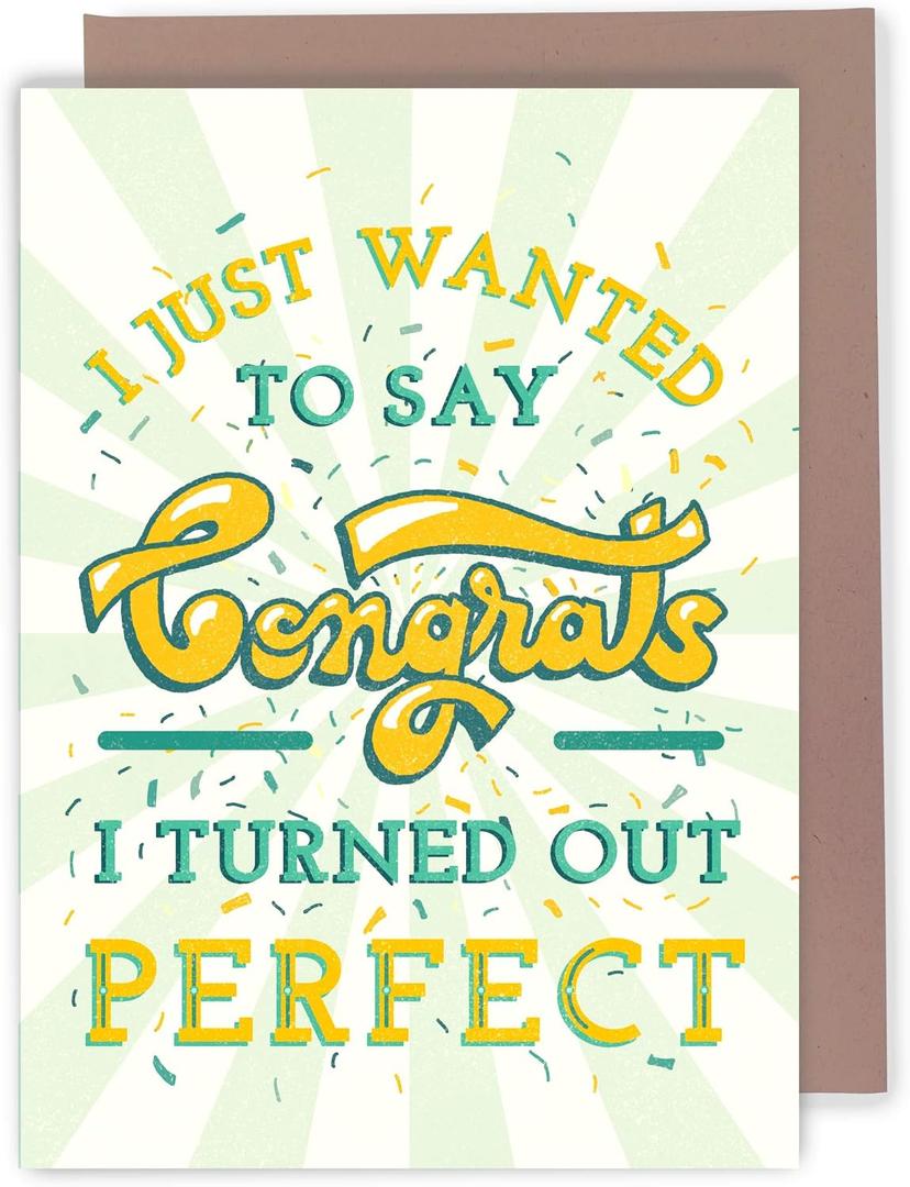 2 x Sleazy Greetings Funny Mothers Day Card From Daughter Son | Fathers Day Adult Humor Birthday Card for Mom | Humorous Mothers Fathers Day Appreciation | Turned Out Perfect