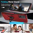 4 x Janmitta Compatible with Moto G 5G 2023 Case with Screen Protector,Heavy Duty Shockproof Full Body Protective Cover Built in Rotatable Metal Ring Holder Kickstand,Red