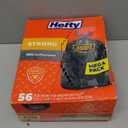 Hefty Strong 30 Gallon Trash Bags, Large Trash Bags 30 Gallon Size, Durable Drawstring Enclosure, Resists Punctures, Leaks, and Tears, Black, Unscented, 56 Bags