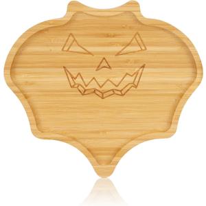 WILLKOMMEN Bat Shaped Charcuterie Board, Serving Platter, Bamboo Serving Tray 10" x 9" for Party Child Spooky Cheese Appetizer Board Serving Dishes Plate for Snacks, Candy, Cookies