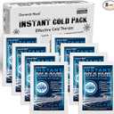 General Medi Instant Ice Cold Pack (4”x 5.5”) – 8 Packs Disposable Cold Therapy Ice Packs for Pain Relief, Swelling, Inflammation, Sprains, Toothache – for Athletes & Outdoor Activities