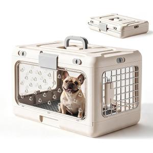 Collapsible Small Dog Crate, Hard-Sided Foldable Cat Carrier, Hard-sided collapsible crate with ABS construction for cats, kittens and tiny dogs up to 15 lb. Product Dimensions 19"L x 11"W x 11"H