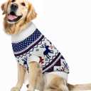 Cozy Stretch Dog Turtleneck Sweater Dog Christmas Sweater Pullover, Soft Warm Knit Dogs Sweaters for Boy & Girl Pets,Cold Weather Outfit for Small Medium Large Pups,White Deer XXL