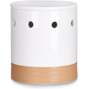 LEETOYI Garlic Keeper with Lid, Garlic Holder Storage Container, Ceramic Garlic Container for Countertop, Garlic Saver to Keep Your Garlic Cloves Fresh Longer, Easy to Clean