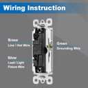 BESTTEN 10 Pack Single Pole Decorator Light Switch with Wallplate, 15A 120/277V, Rocker Paddle Wall Switch, On/Off Interrupter for LED and Other Lamps