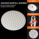 NearMoon Rain Shower Head, Ultra-Thin Design-Pressure Boosting, Awesome Some Experience, High Flow Stainless Steel Rainfall Head (8 Inch,Chrome Finish)