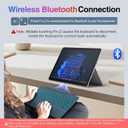 Microfiber Leather Keyboard for Surface Pro 11/10/9/8/X, Bluetooth Keyboard Type Cover with Palm Rejection Touchpad, Pen Holder, Type-C Charging, 7-Color Backlight for Microsoft Surface Pro